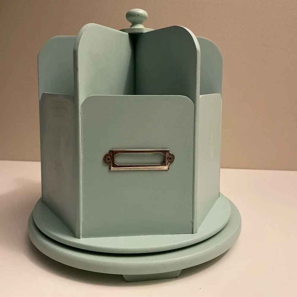 Wooden Rotating Organizer in Light Green